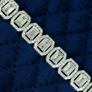 Emerald Halo Tennis Bracelet