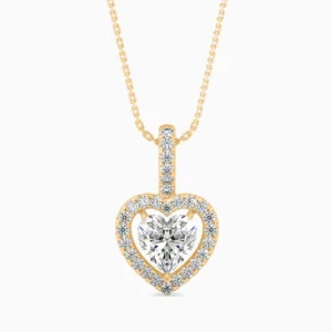 Heart Halo Solitaire Pendant