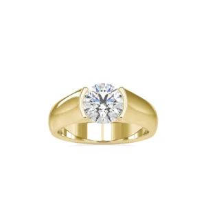 Round Solitaire Ring In Channel Setting