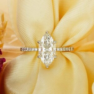 2ct Lab-Grown Marquise Solitaire Pave