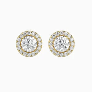 Round Solitaire Halo Earrings