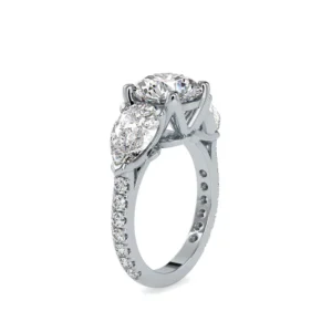 Round Solitaire With Pear Side Diamonds