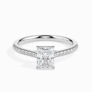 Radiant Solitaire Pave Ring