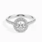 Classic Round Solitaire Halo Pave Ring 258SR W1