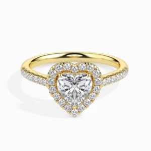 Heart Solitaire Halo Pave
